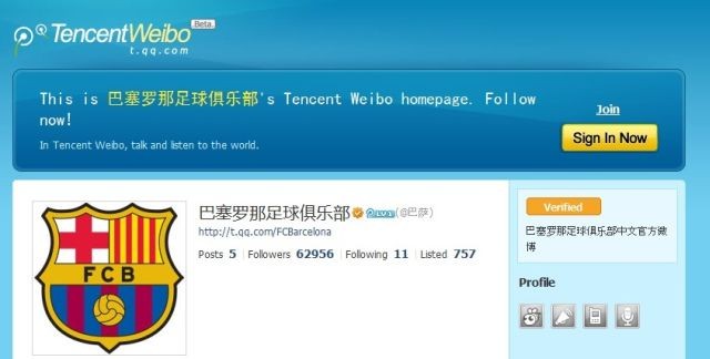 Sukces Barcelony na Tencent Weibo