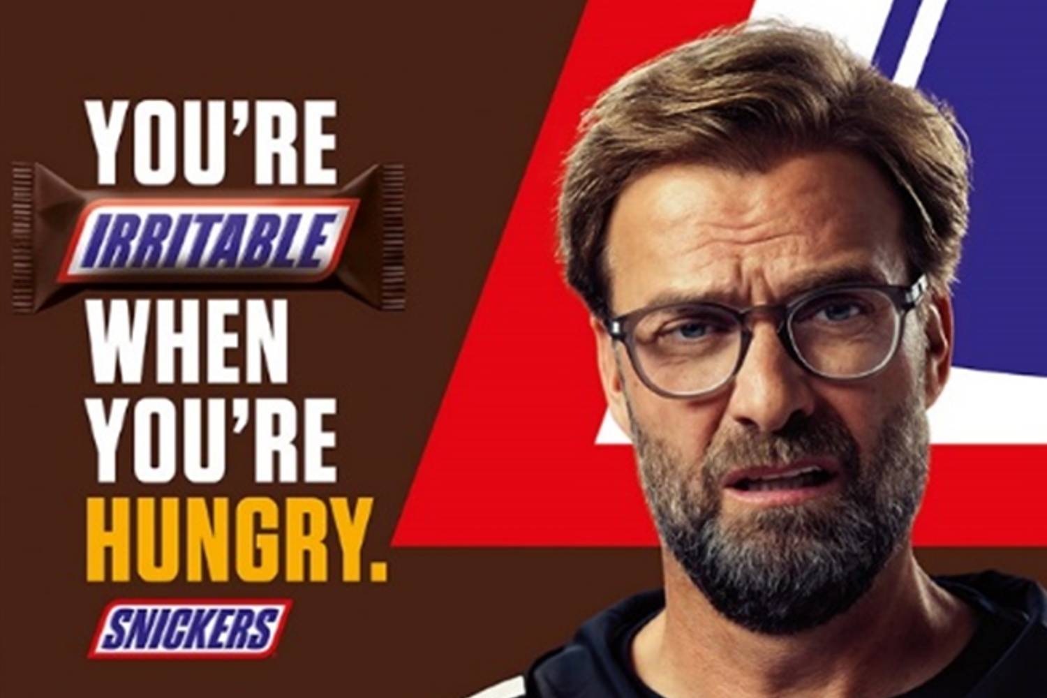 Jürgen Klopp w reklamie Snickersa