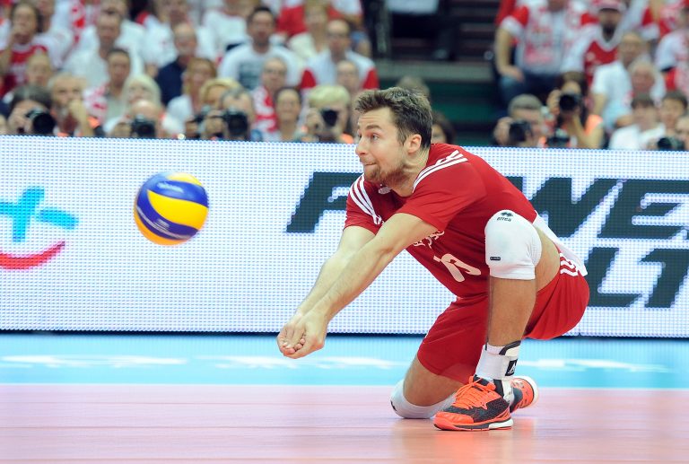 Poland&#039;s Michal Kubiak recieves