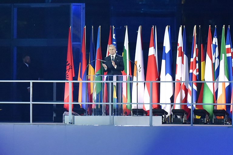 2023.06.21 Krakow
Igrzyska Europejskie Krakow-Malopolska 2023
Ceremonia Otwarcia Igrzysk Europejskich
N/z Andrzej Duda
Foto Krzysztof Porebski / PressFocus

2023.06.21 Krakow
European Games Krakow Malopolska 2023
Opening Ceremony
Andrzej Duda
Credit: Krzysztof Porebski / PressFocus