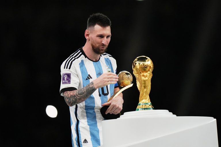 Lionel Messi of Argentina during the FIFA World Cup Qatar 2022 match, Final, between Argentina and France played at Lusail Stadium on Dec 18, 2022 in Lusail, Qatar. (Photo by Bagu Blanco / Pressinphoto/Sipa USA)
2022.12.18 Lusail
pilka nozna mistrzostwa swiata katar 2022
Argentyna - Francja
Foto pressinphoto/SIPA USA/PressFocus

!!! POLAND ONLY !!!