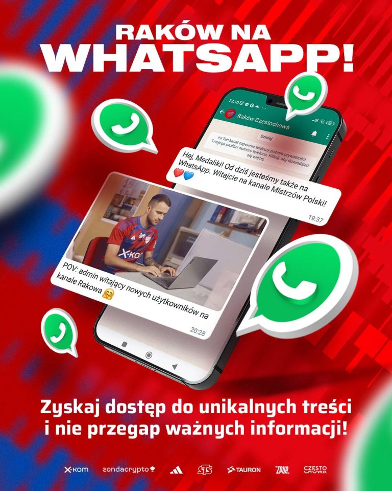 Wielka gratka dla kibiców! Raków od dziś także na... Whatsapp