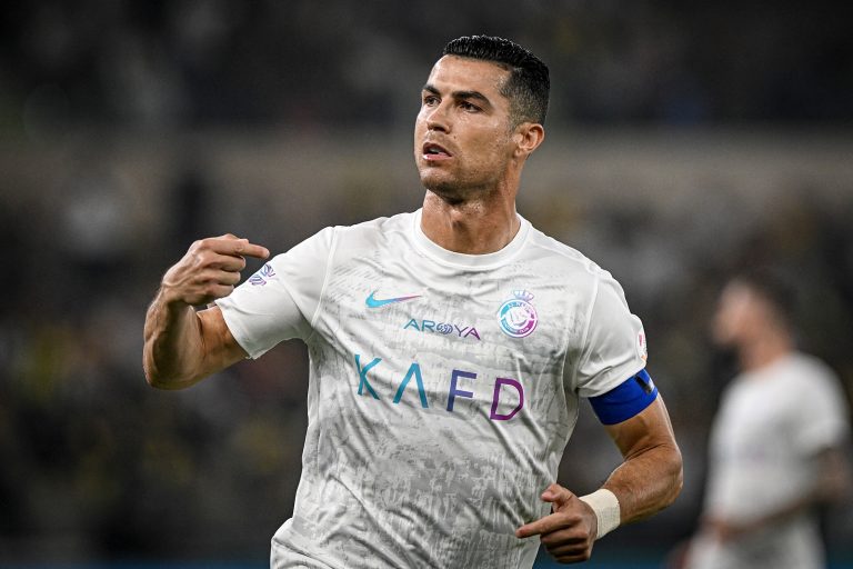 Cristiano Ronaldo of Al-Nassr celebrates after scoring a goal during the Roshn Saudi League 2023 - Al Ittihad v Al-Nassr at Prince Abdullah Al-Faisal Sports City in Jeddah, Saudi Arabia.  (Alexandre Neto / SPP) (Photo by Alexandre Neto / SPP/Sipa USA)
2023.12.26 Jeddah Arabia Saudyjska
pilka nozna liga arabis saudyjskiej
Al Ittihad - Al-Nassr
Foto Alexandre Neto / SPP/SIPA USA/PressFocus

!!! POLAND ONLY !!!