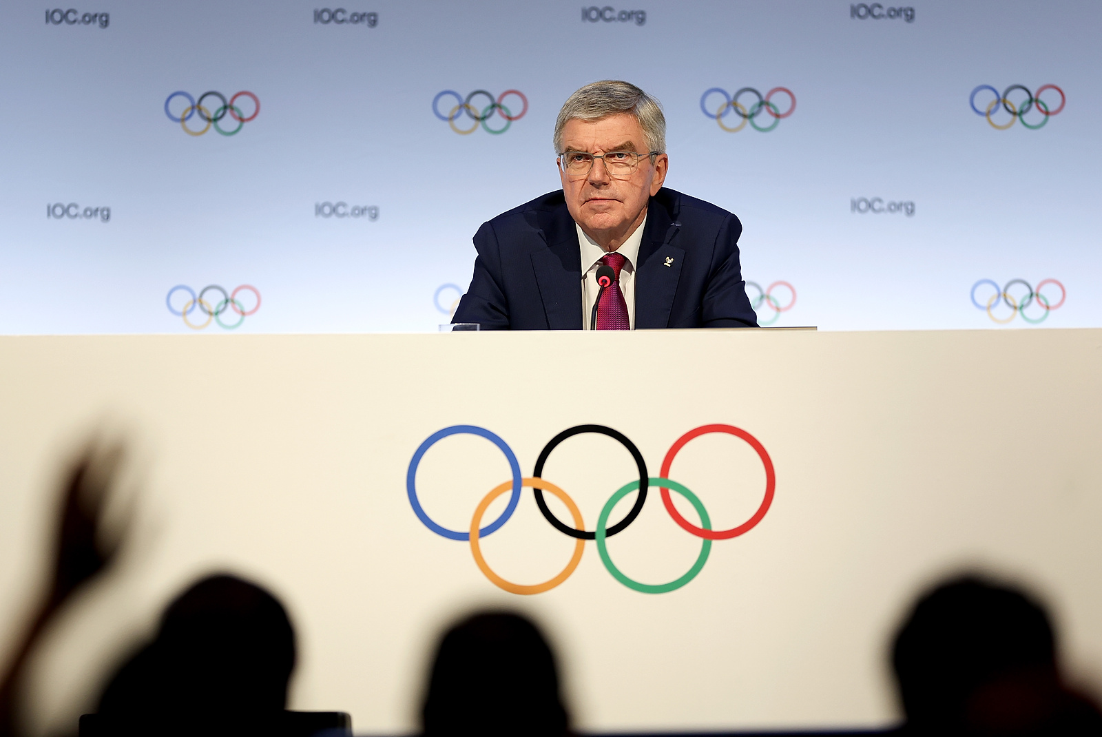 (231016) -- MUMBAI, Oct. 16, 2023 (Xinhua) -- International Olympic Committee (IOC) president Thomas Bach attends the press conference after the second day of 141th International Olympic Committee (IOC) session in Mumbai, India, Oct. 16, 2023. (Xinhua/Cao Can)

2023.10.16 Bombaj
sport olimpijski
141. sesja Miedzynarodowego Komitetu Olimpijskiego
Foto Cao Can/Xinhua/PressFocus

!!! POLAND ONLY !!!