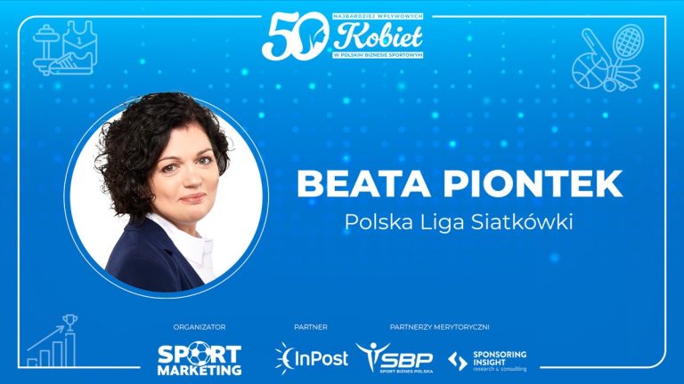 Beata Piontek została doceniona w rankingu TOP50 Najbardziej Wpływowych Kobiet w Polskim Biznesie Sportowym