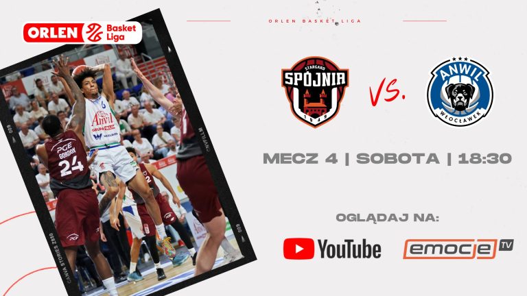 Mecz Spójnia – Anwil będzie można obejrzeć na YouTube emocje.tv