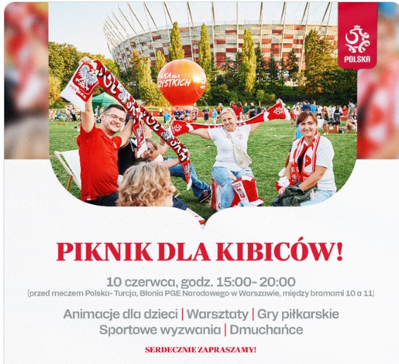 Piękna inicjatywa. Piknik dla kibiców przed meczem Polska – Turcja