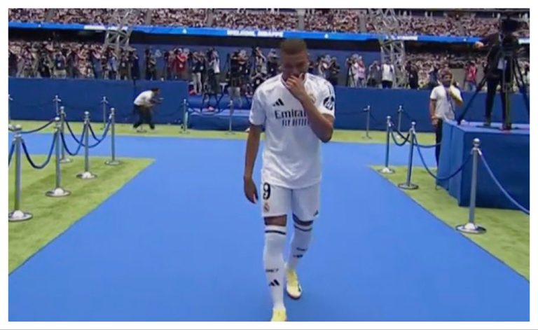 Prezentacja Kyliana Mbappe na Santiago Bernabeu. Francuz nawiązał do swojego idola