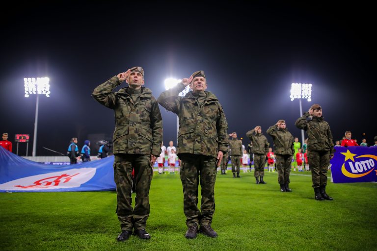 2019.11.08 Lodz
Pilka nozna PKO Ekstraklasa 2019/2020
LKS Lodz - Slask Wroclaw
N/z zolnierze
Foto Mateusz Porzucek / PressFocus

2019.11.08 
Football Polish PKO Ekstraklasa Season 2019/2020
LKS Lodz - Slask Wroclaw
zolnierze
Credit: Mateusz Porzucek / PressFocus