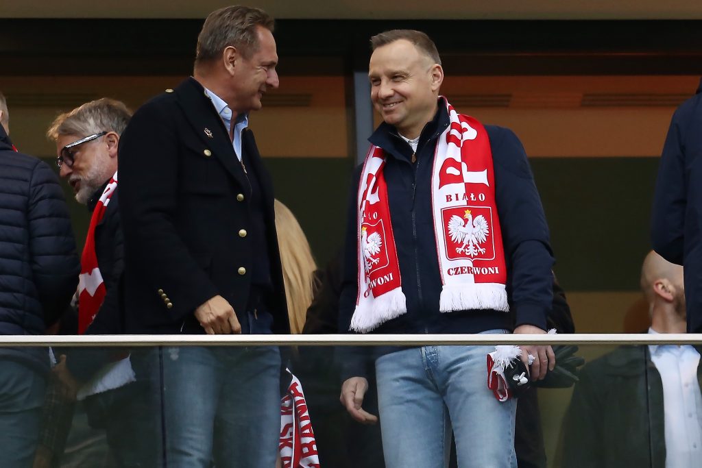 2023.03.27 Warszawa Pilka nozna Eliminacje do UEFA Euro 2024 Polska - Albania N/z Andrzej Duda Foto Piotr Matusewicz / PressFocus

2023.03.27 Warszawa
Football UEFA Euro 2024 European Qualifiers
Poland - Albania
Andrzej Duda 
Credit: Piotr Matusewicz / PressFocus