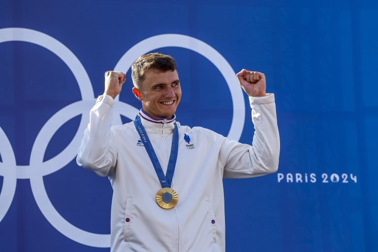 GESTIN Nicolas of France, BURGESS Adam of great britain, BENUS Matej of Slovakia Canoe Slalom Men&#039;s Canoe Single Final, podium, during the Olympic Games Paris 2024 on 29 July 2024 at Vaires-sur-Marne Nautical Stadium in Vaires-sur-Marne, France (Photo by /Sipa USA)Christophe Bricot/DPPI
2024.07.29 -
sport
Igrzyska Olimpijskie Paryz 2024
Foto Gregory Lenormand/DPPI/IPA Sport 2/ipa-agency.net/SIPA USA/PressFocus

!!! POLAND ONLY !!!