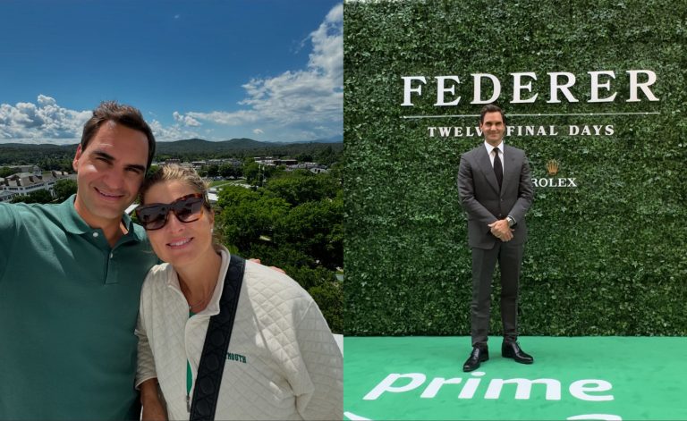 Wizerunek Rogera Federera na Tower Bridge w Londynie