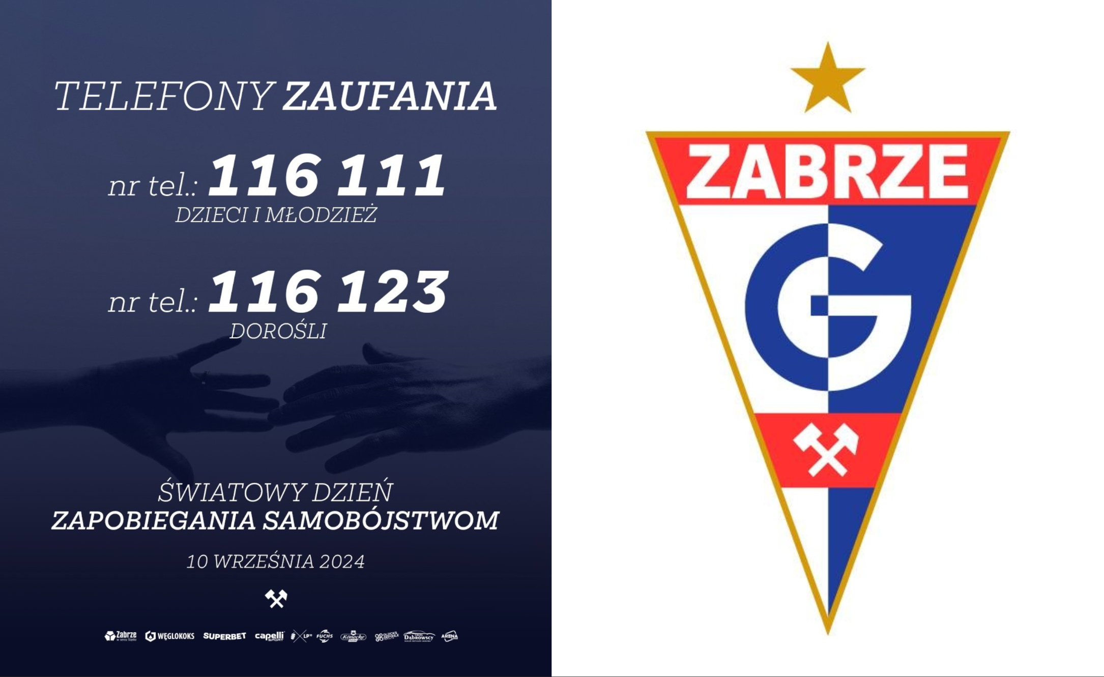 Górnik Zabrze zaangażował się w akcję przeciwko samobójstwom. 