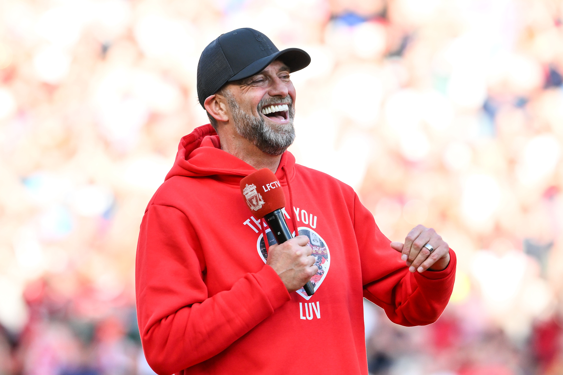 Juergen Klopp Manager of Liverpool during his speech to the fans after the Premier League match Liverpool vs Wolverhampton Wanderers at Anfield, Liverpool, United Kingdom, 19th May 2024

(Photo by Craig Thomas/News Images) in ,  on 5/19/2024. (Photo by Craig Thomas/News Images/Sipa USA)
2024.05.19 Liverpool
Pilka nozna , liga angielska
FC Liverpool - Wolverhampton Wanderers
Foto Craig Thomas/News Images/SIPA USA/PressFocus

!!! POLAND ONLY !!!