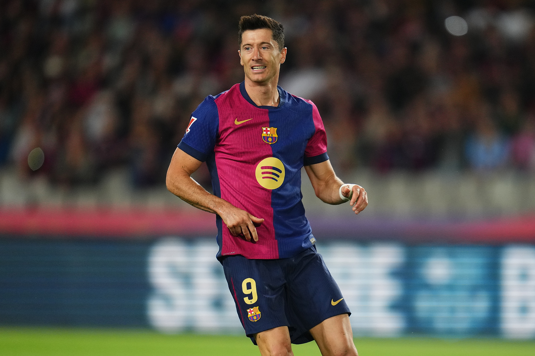 Robert Lewandowski of FC Barcelona during the La Liga EA Sports match between FC Barcelona and Getafe CF played at Lluis Companys Stadium on September 25, 2024 in Barcelona, Spain. (Photo by Bagu Blanco / PRESSINPHOTO)
2024.09.25 Barcelona
pilka nozna 
liga hiszpanska
Foto pressinphoto/SIPA USA/PressFocus

!!! POLAND ONLY !!!