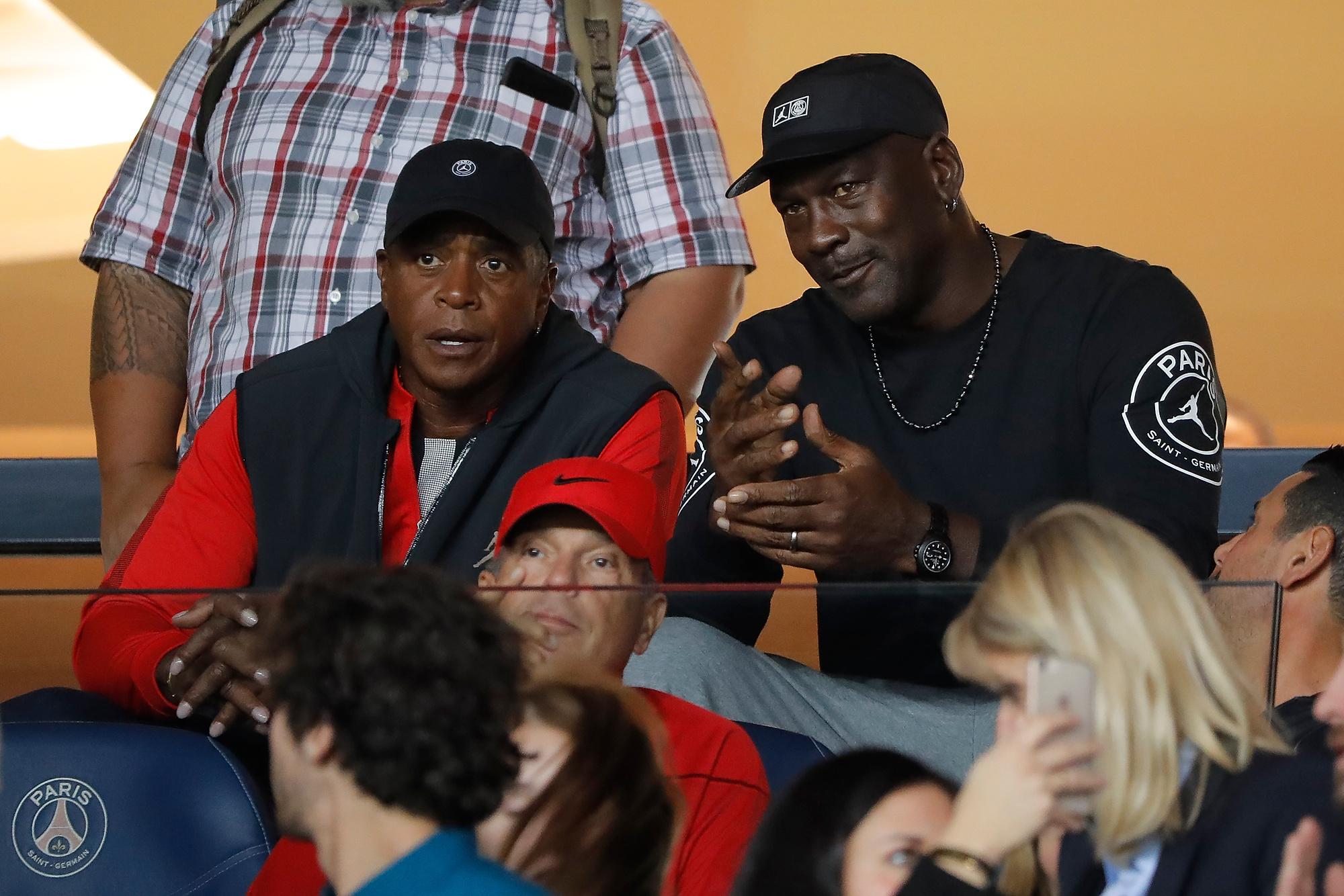 Michael Jeffrey Jordan, USA Jumpan, Nike Air Jordan, Basket Ball and staff watched the game in VIP stand during the French First League soccer match between Paris Saint-Germain and Stade de Reims, at Parc des Princes stadium, in Paris, FRANCE - On Wednesday 26/09/2018.
26.09.2018 Paryz
Pilka nozna, Liga Francuska
Paris Saint-Germain (PSG) - Stade de Reims
Stephane Allaman / Sipa / PressFocus 
POLAND ONLY!!