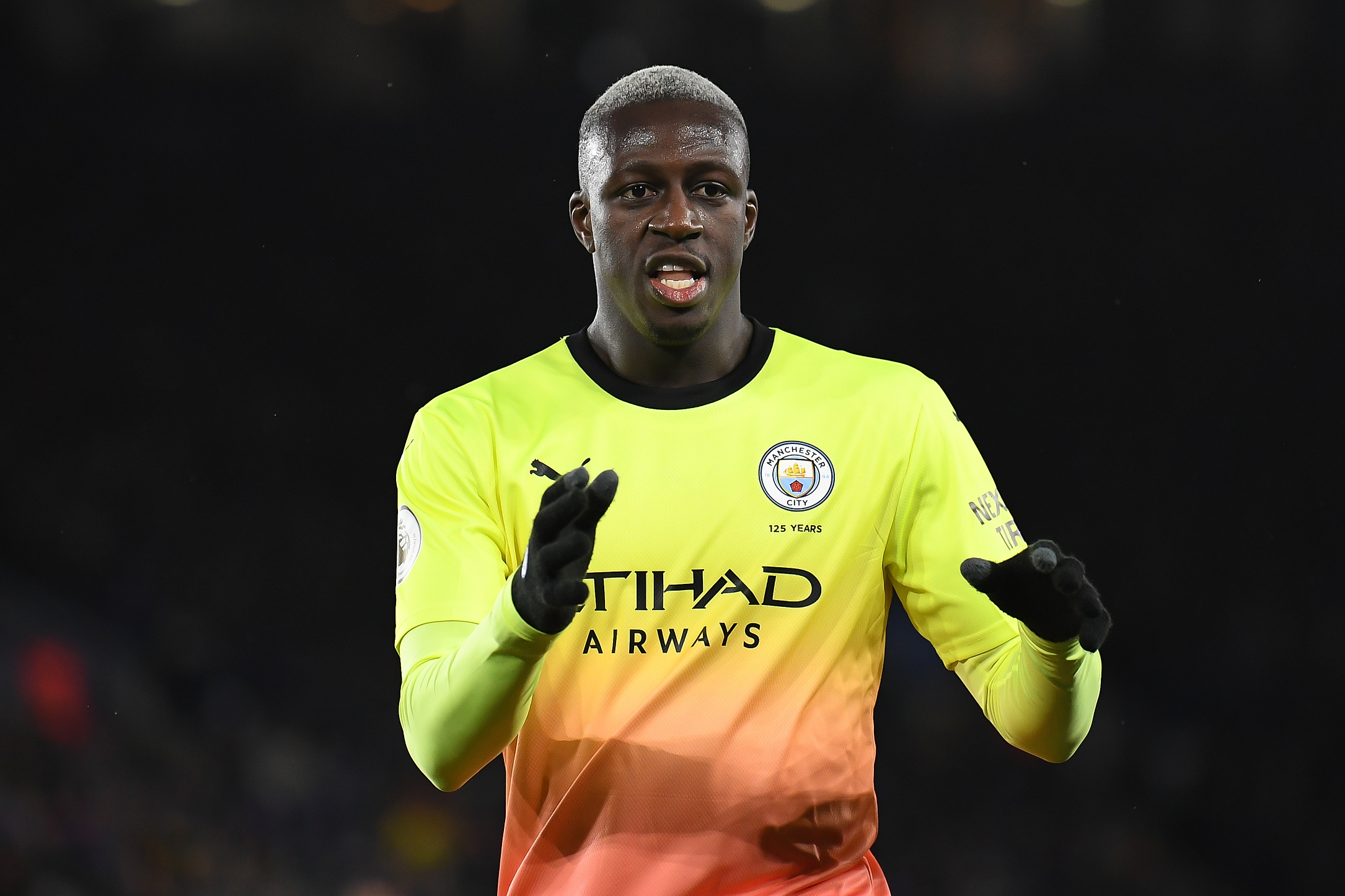 Benjamin Mendy of Manchester City during the Premier League match at the King Power Stadium, Leicester
Picture by Martyn Haworth/Focus Images Ltd 07463250714
22/02/2020
2020.02.22 Leicester
Pilka nozna liga angielska 
Premier League
Leicester City - Manchester City
Foto Martyn Haworth/Focus Images/MB Media/PressFocus

!!! POLAND ONLY !!!