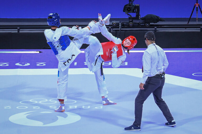 Althea Laurin medaille d or contre Svetlana Osipova medaille d argent a la Finale du Taekwondo aux JO de Paris 2024 au Grand Palais a Paris le 10 aout 2024
Althea Laurin gold medal against Silver medallist Svetlana Osipova Taekwondo final at the Paris 2024 Olympic Games at the Grand Palais in Paris on August 10 2024//LEFOUILLETHIERRY_SIPA.22193/Credit:Thierry Le Fouille/SIPA/2408111546

10.08.2024 PARIS
Sport
Igrzyska Olimpijskie Paryz 2024
Foto Thierry Le Fouille/SIPA / Sipa / PressFocus 
POLAND ONLY!!