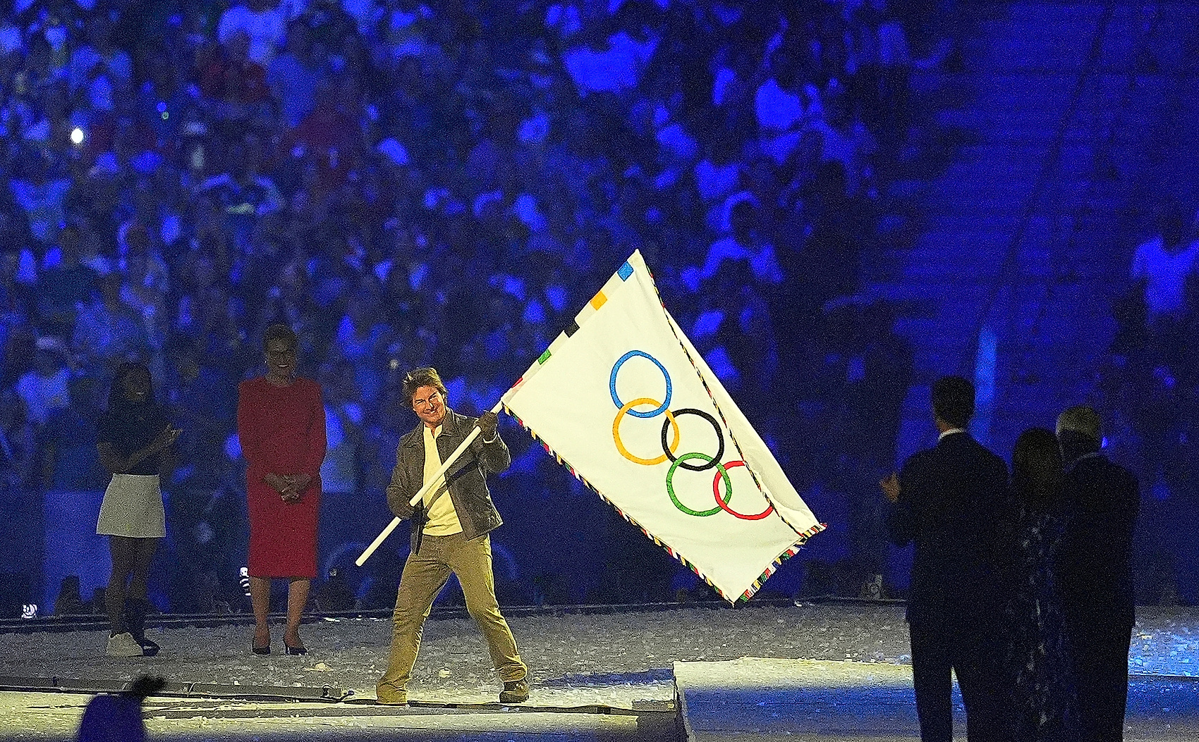 (240811) -- PARIS, Aug. 11, 2024 (Xinhua) -- Hollywood star Tom Cruise takes part in a section which sees the Olympic Flag transferred from Paris to the 2028 host city, Los Angeles, during the closing ceremony of the Paris 2024 Olympic Games at the Stade de France in Paris, France, Aug. 11, 2024. (Xinhua/Xu Chang)

2024.08.11 Paryz
Sport , Igrzyska Olimpijskie Paryz 2024
Ceremonia zamkniecia Igrzysk Olimpijskich
Foto Xu Chang/Xinhua/PressFocus

!!! POLAND ONLY !!!