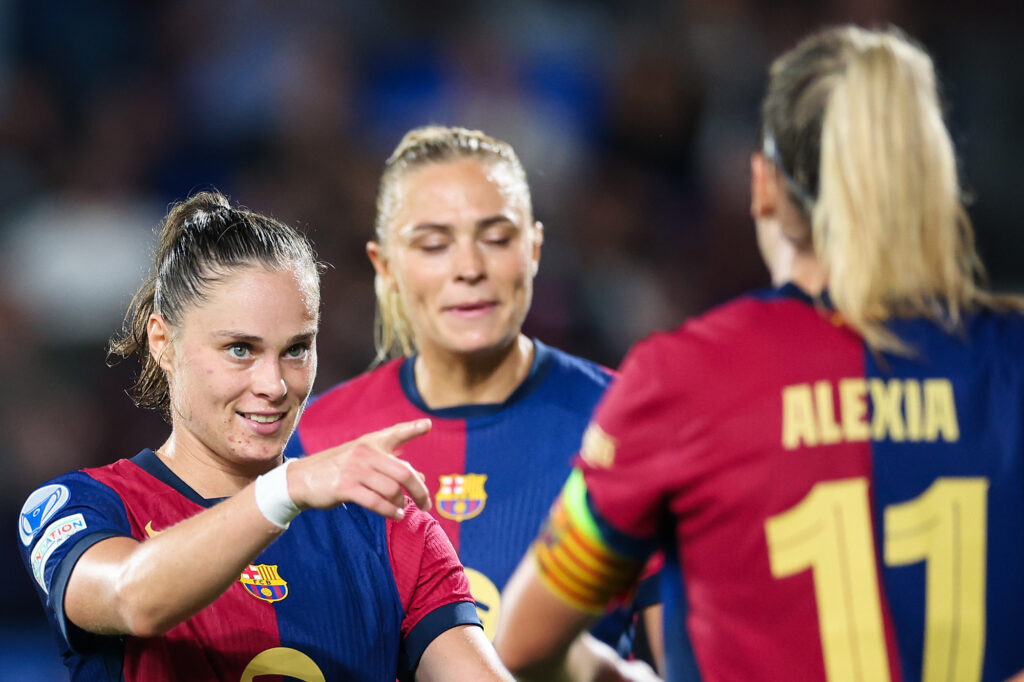 Barcelona, Spain, Oct 16th 2024: Ewa Pajor (17 FC Barcelona) celebrates after scoring  during the UEFA Womens Champions League football match between FC Barcelona and Hammarby at the Johan Cruyff Stadium in Barcelona, Spain  (Judit Cartiel/SPP) (Photo by Judit Cartiel/SPP/Sipa USA)
2024.01.16 Barcelona
pilka nozna kobiet liga mistrzyn
FC Barcelona - Hammarby
Foto SPP/SIPA USA/PressFocus

!!! POLAND ONLY !!!