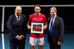 ESP: Davis Cup Finals - Spain v Netherlands MALAGA, SPAIN - NOVEMBER 19: Rafael Nadal of Team Spain speak to the spectators during his farewell after Spain being knocked out on the quarter final tie between Netherlands and Spain during the Davis Cup Finals at Palacio de Deportes Jose Maria Martin Carpena on November 19, 2024 in Malaga, Spain. Photo by Francisco Macia/Photo Players Images/Magara Press Malaga Palacio Deportis Jose Maria Martin Carpena Spain Copyright: xFranciscoxMaciax
2024.11.20 
tenis ziemny
Puchar Davisa - Rafael Nadal - ostatni mecz pozegnanie
Foto IMAGO/PressFocus

!!! POLAND ONLY !!!