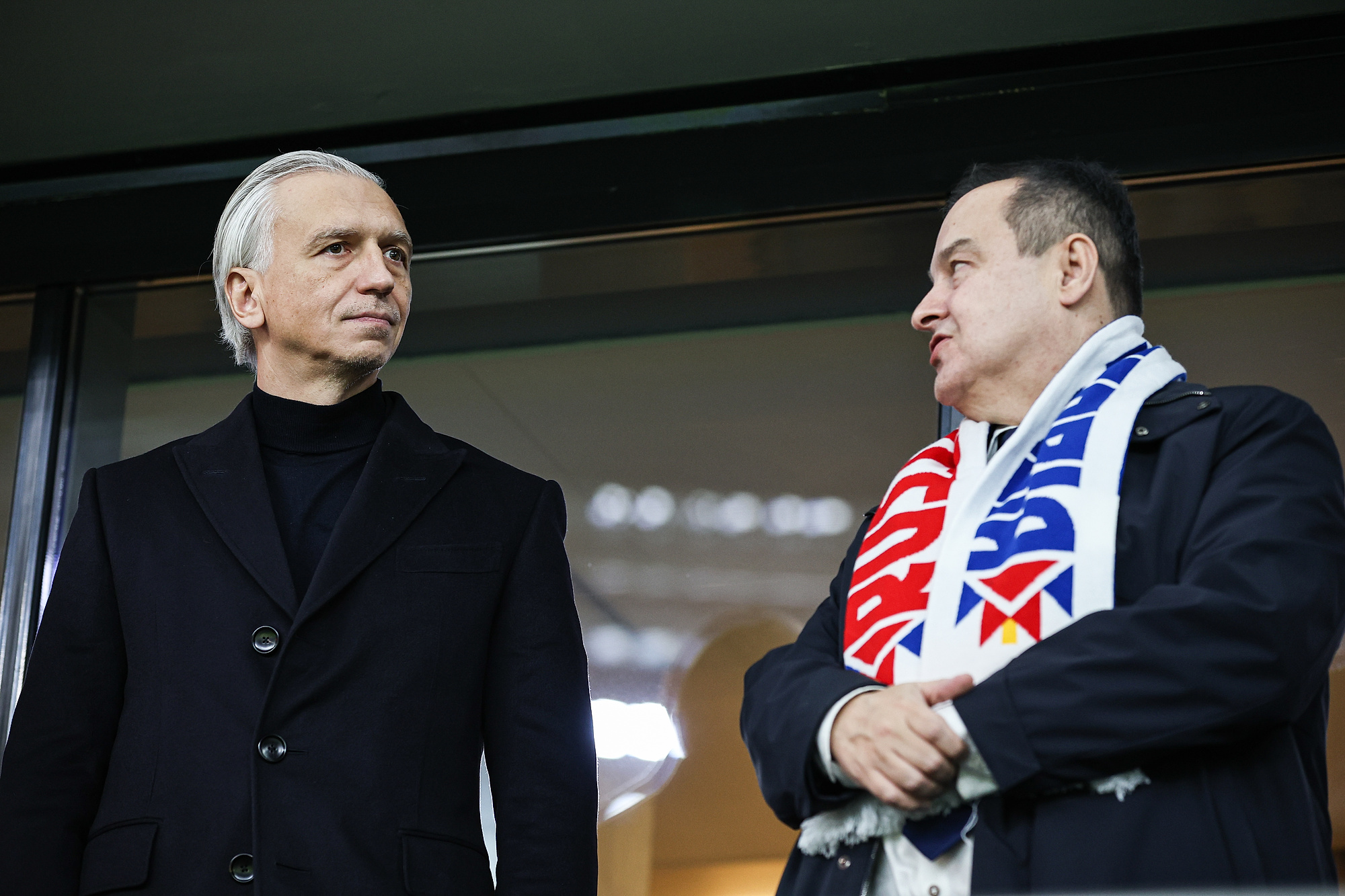 RUSSIA, MOSCOW - MARCH 21, 2024: Serbia&#039;s Minister of Foreign Affairs Ivica Dacic (R) and Russian Football Union chief Alexander Dyukov talk at an international football friendly match between Russia and Serbia at VTB Arena. Mikhail Tereshchenko/TASS/Sipa USA
2024.03.21 Moskwa
pilka nozna miedzynarodowy mecz towarzyski
Rosja - Serbia
Foto Mikhail Tereshchenko/SIPA USA/PressFocus

!!! POLAND ONLY !!!